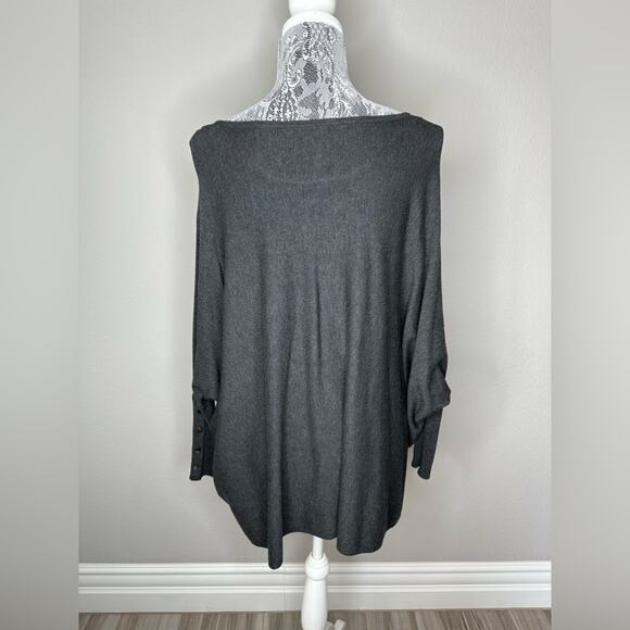 ALFANI Womens Boatneck Poncho Asymmetrical Hem Dolman Sleeve Studded Sweater XS - Picture 4 of 4